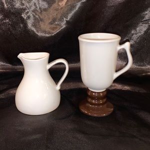 Vintage Rare set of creamer and coffee mug from the Hall company